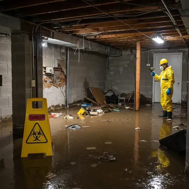 Flooded Basement Electrical Hazard in Willowbrook, NY Property